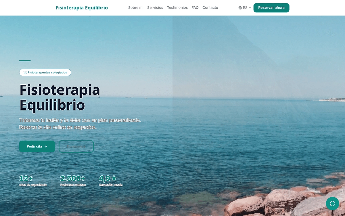 Web de Fisioterapia Equilibrio hecha con VerticalDash